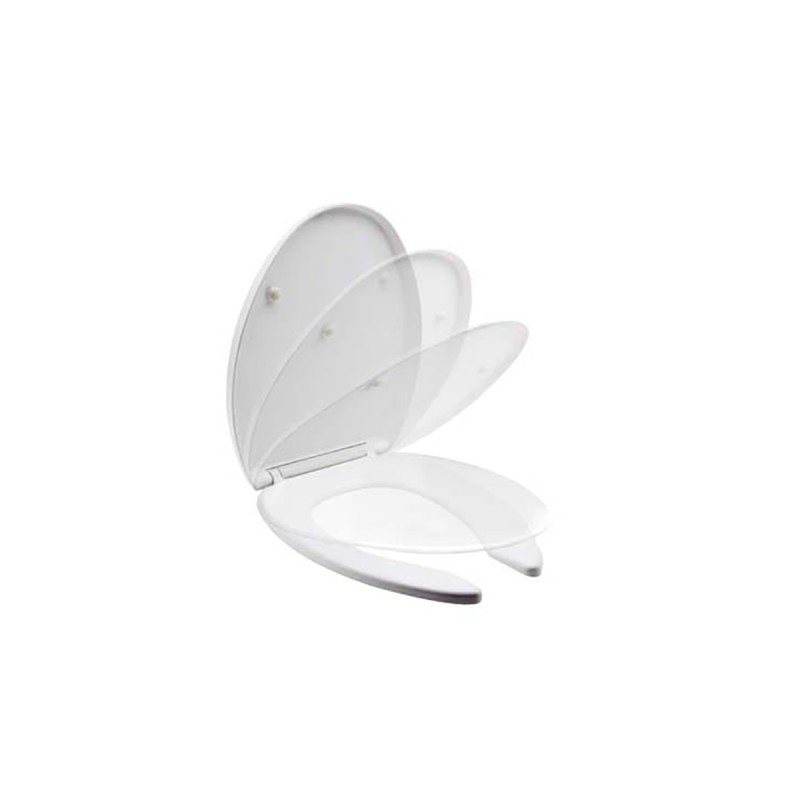 Asiento alargado cierre lento AT-5 color blanco