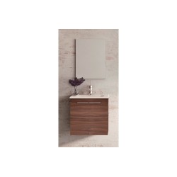 Kit tocador urban con espejo y lavabo 51 x 40 cm color Nogal terracota