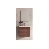 Kit tocador urban con espejo y lavabo 51 x 40 cm color Nogal terracota