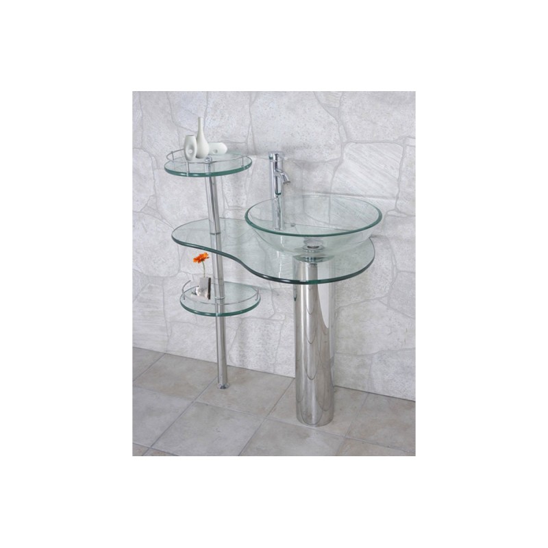 Tocador ATN-020 cristal templado transparente 74 x 120 x 46 cm