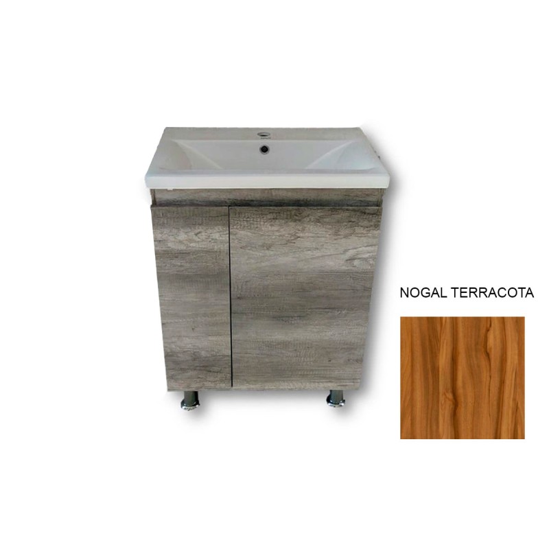 Tocador Genova 60 color nogal terracota 60 x 38.5 x 85 cm