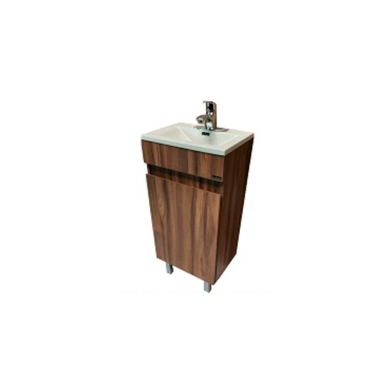 Tocador Quad 40 nogal terracota con lavabo, 40 x 30 x 80 cm