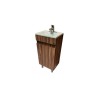 Tocador Quad 40 nogal terracota con lavabo, 40 x 30 x 80 cm