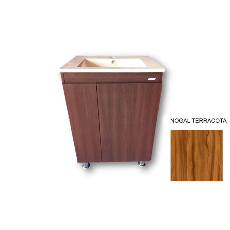 Tocador Siena 60 color nogal terracota 60 x 46.5 x 85 cm