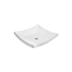 Lavabo cuadrado de sobreponer, Trazzo color blanco
