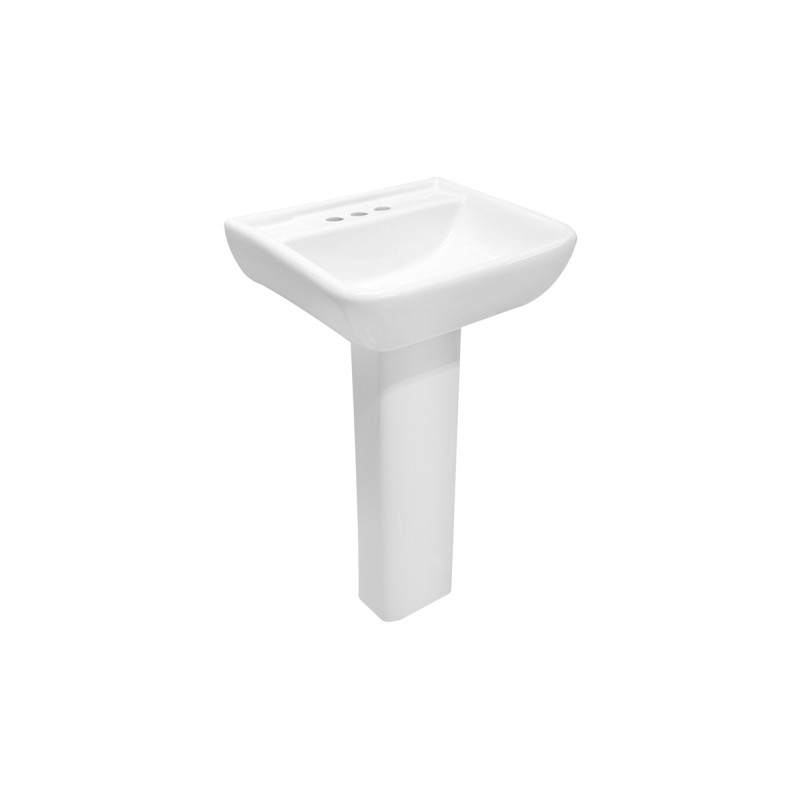 Lavabo con pedestal Goya color blanco a un taladro