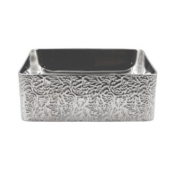 Lavabo de sobre poner Saona plata, 36.5 x 36.5 x 13.5 cm