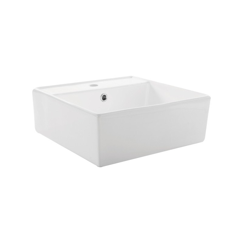 Lavabo de sobreponer Cuadrato color blanco