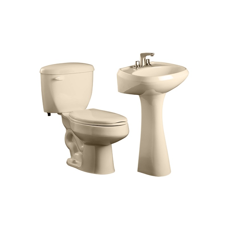 Paquete de baño Andromeda inodoro alargado y lavabo color hueso