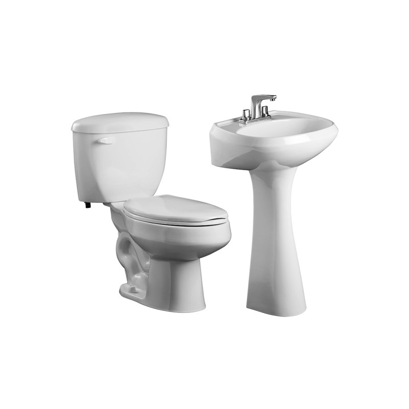 Paquete de baño con inodoro alargado Andromeda y lavabo Austria color blanco