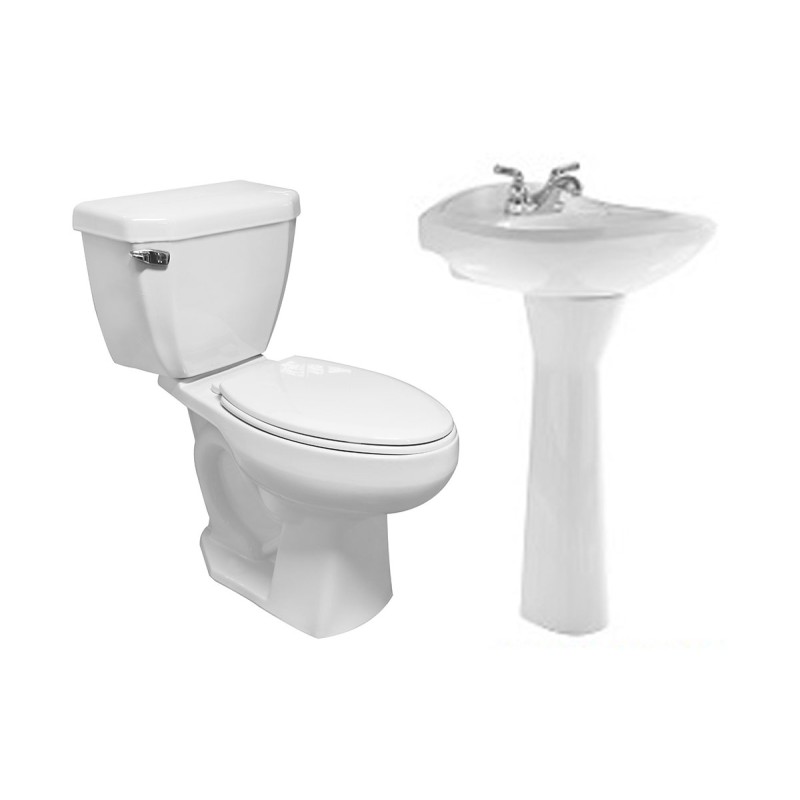 Paquete de baño Handicapped con inodoro y lavabo color blanco