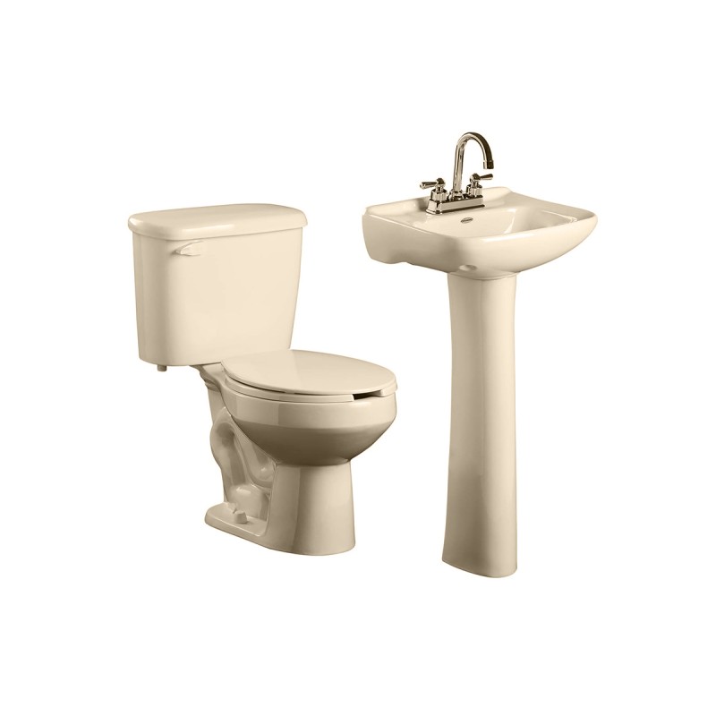 Paquete de baño Novara con inodoro redondo y lavabo 1A color hueso