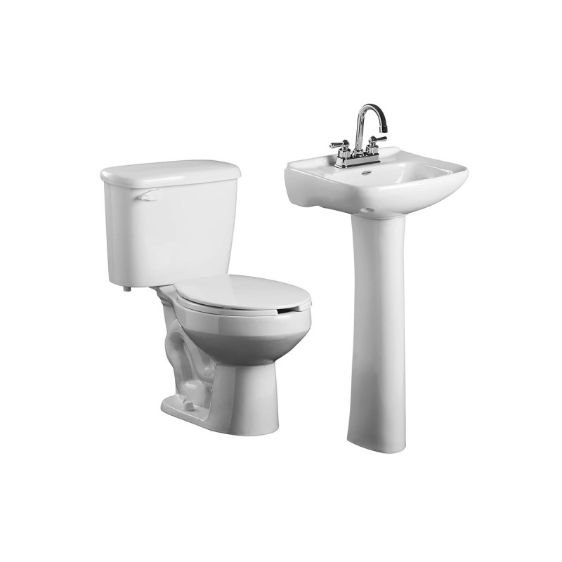 Paquete de baño Novara con inodoro redondo y lavabo color blanco