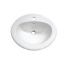 Lavabo de empotrar ovalado para monomando, color blanco