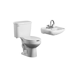 Paquete de inodoro redondo y lavabo Novara color blanco