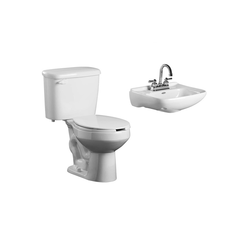 Paquete de inodoro redondo y lavabo Novara color blanco