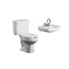 Paquete de inodoro redondo y lavabo Novara color blanco