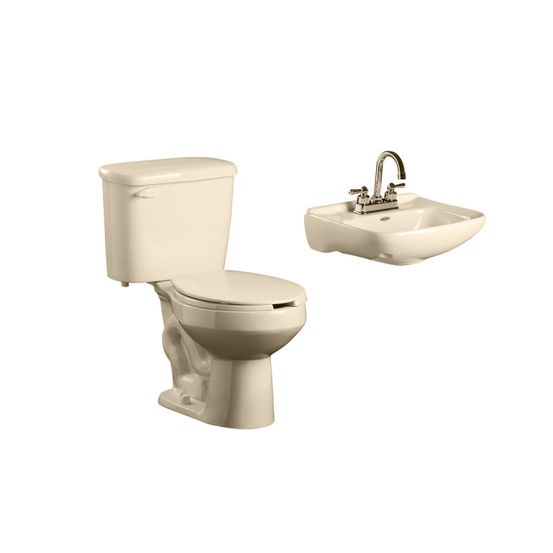 Paquete de inodoro redondo y lavabo Novara color hueso