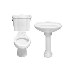 Paquete Oxford alargado color blanco (Inodoro, lavabo y pedestal)