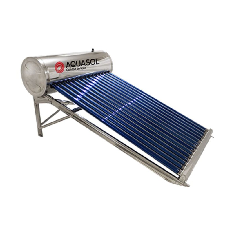 Calentador Solar 164 lts con sistema de gravedad Inox, 15 tubos