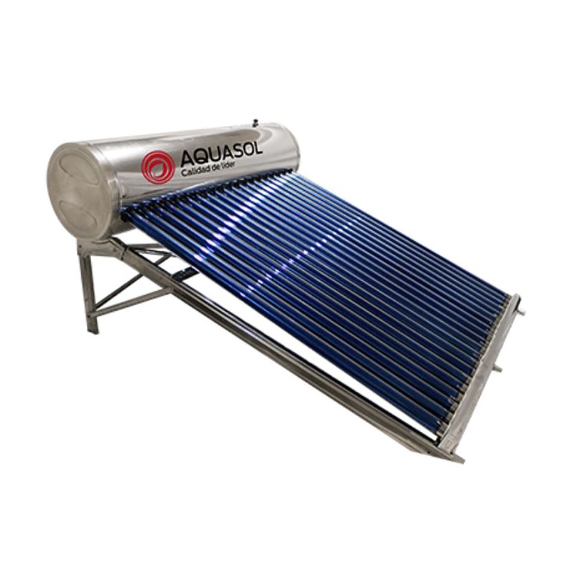 Calentador Solar 196 lts con sistema de gravedad Inox, 18 tubos
