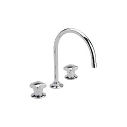 Mezcladora de fregadero con manerales de 8", modelo ME-302, acabado cromo