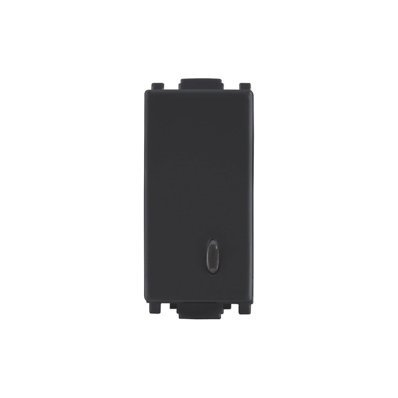 Apagador sencillo con piloto E92102 ALPHA, acabado negro