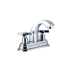 Mezcladora de 4" para lavabo con maneral de cruz cubierta de acero inoxidable