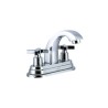 Mezcladora de 4" para lavabo con maneral de cruz cubierta de acero inoxidable