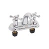 Mezcladora de 4" para lavabo con maneral de cruz cubierta de acero inoxidable