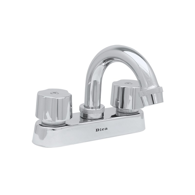 Mezcladora de 4" para lavabo tipo bar con cubiertas y manerales acabado cromo