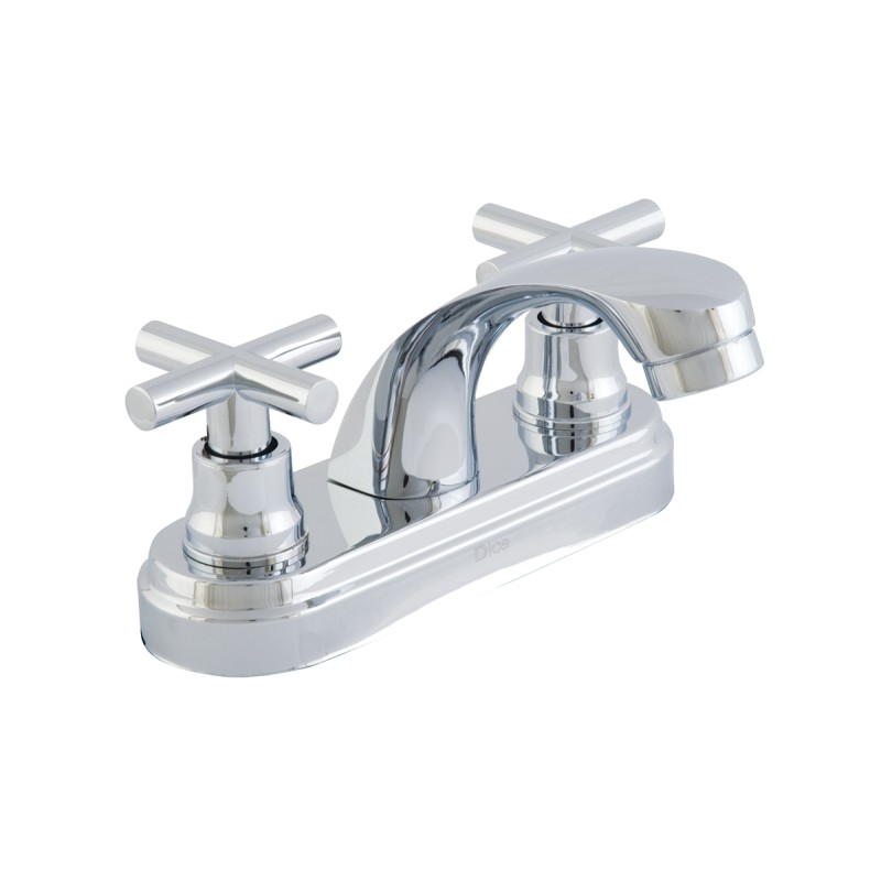 Mezcladora de 4" con maneral de cruceta para lavabo, 4039 acabado cromo