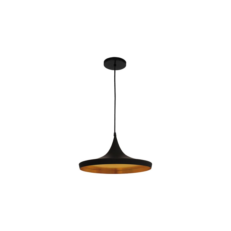 Candil decorativo color negro con naranja para techo