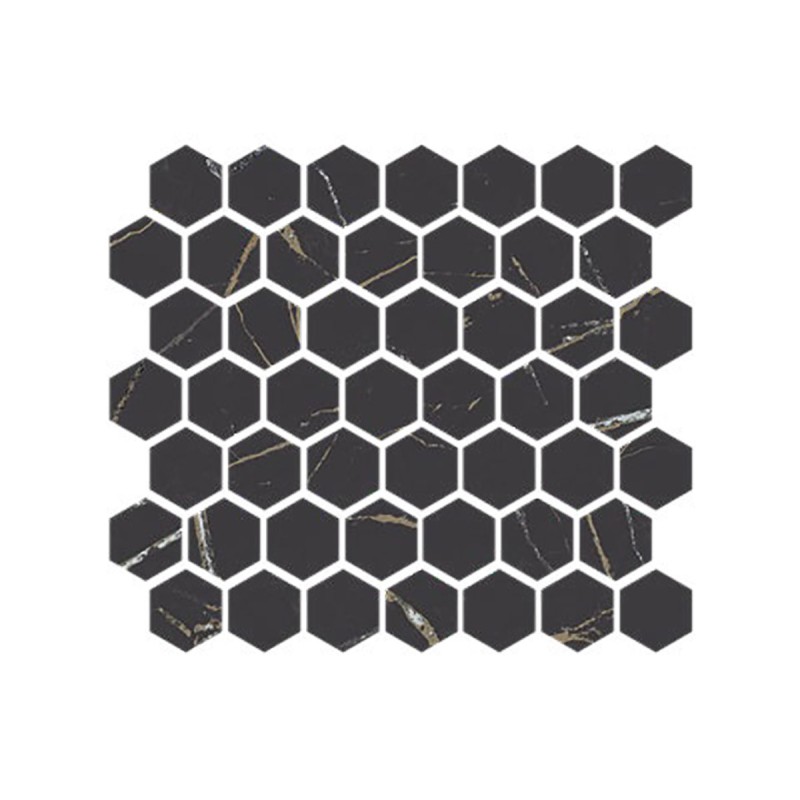 Malla 1A Infinity black 30 x 30 Negro mate hexagonal